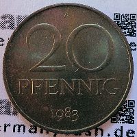 20 Pfennig - Münze der DDR - Jaeger-Nr. 1511