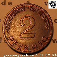 Wertseite 2 Deutsche Pfennige Jaeger Nr. 381 aus Bronze