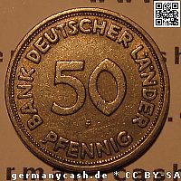 Wertseite - 50 Pfennig - Bank deutscher Länder - Jaeger-Nr. 379